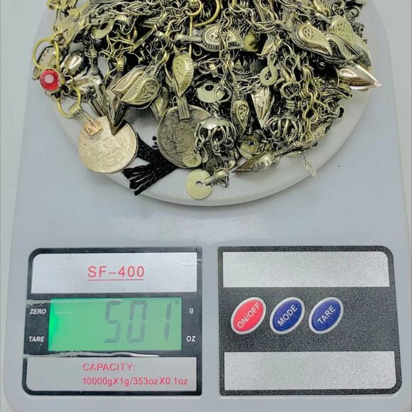 Vintage Afghan Oversized Necklace Embellished with Fish Motifs, Bib Necklace - Picture 7 of 7